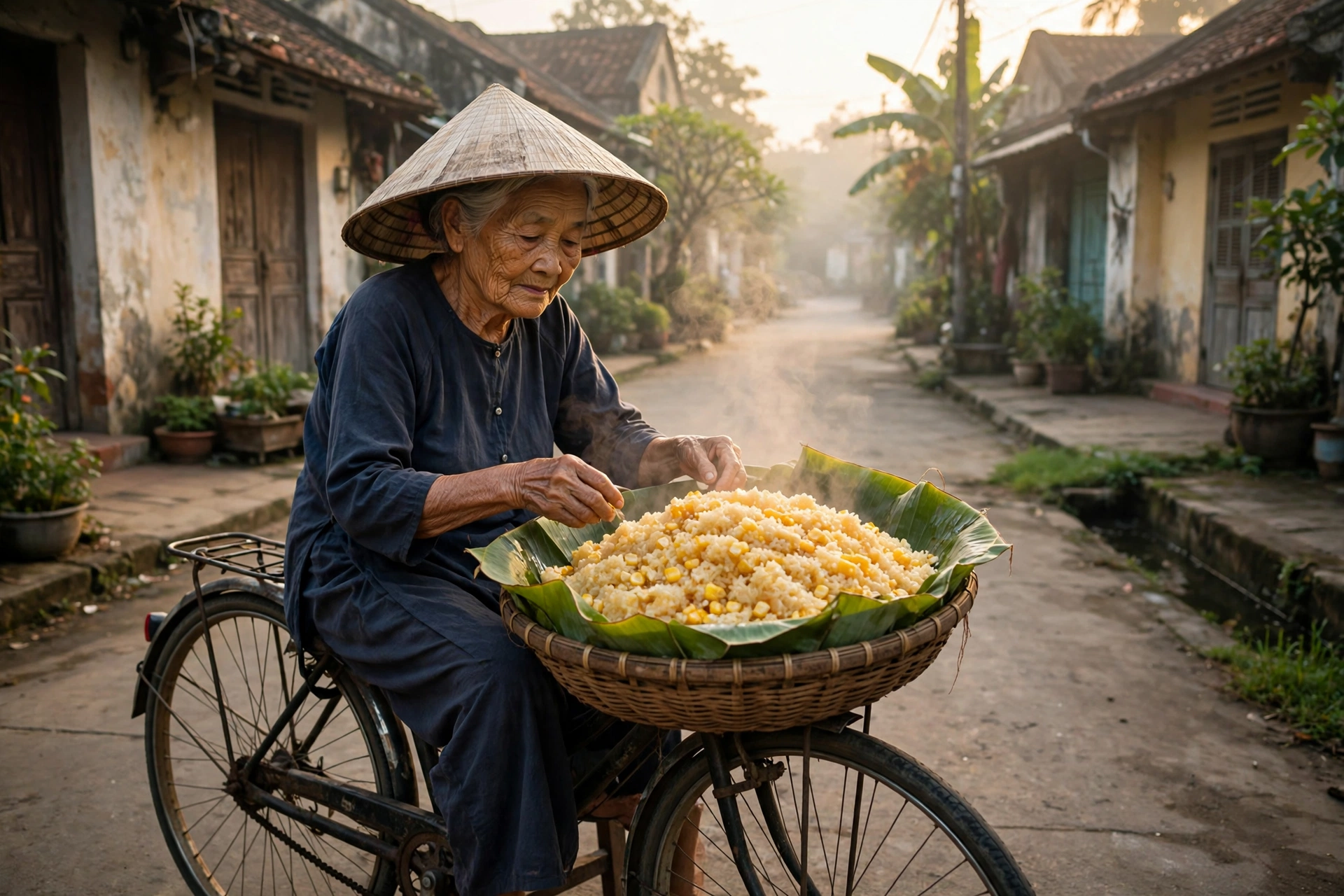 Gánh xôi bắp buổi sáng