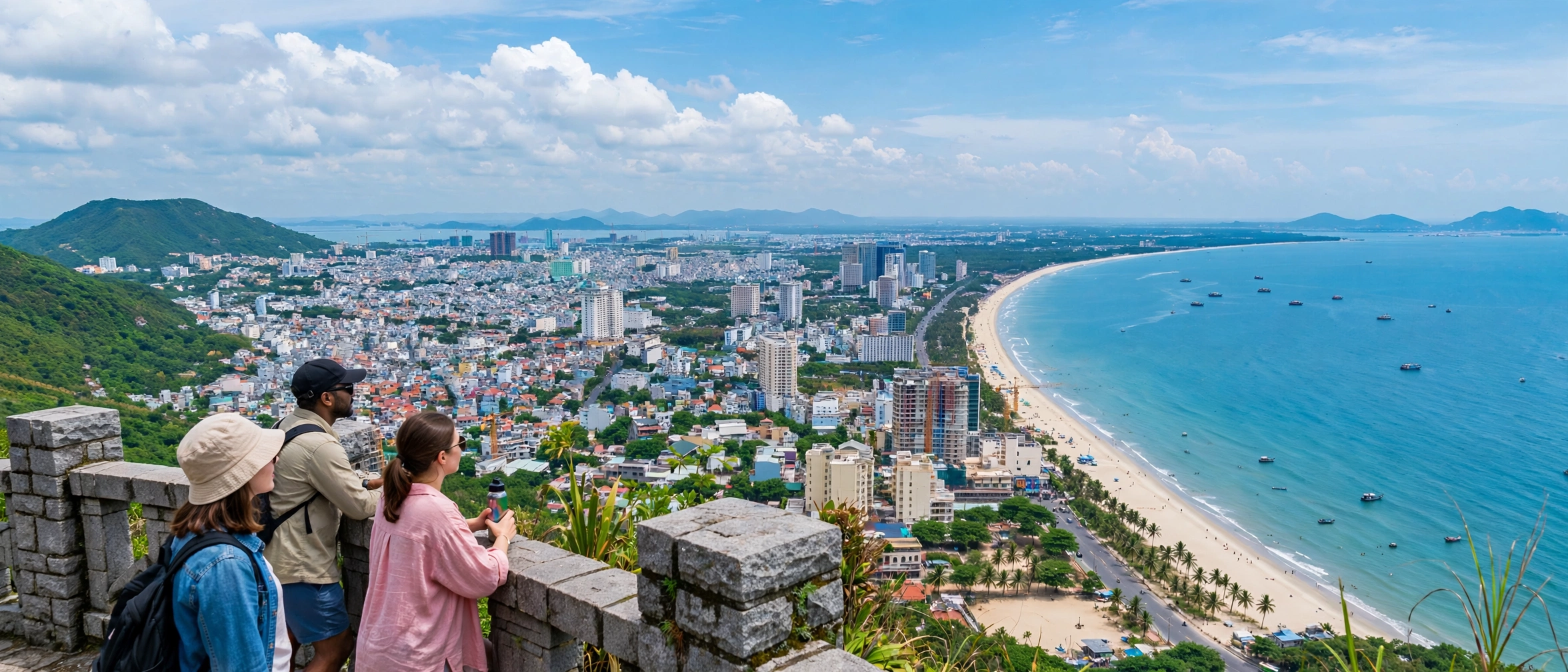 Toàn cảnh thành phố Vũng Tàu và biển xanh nhìn từ trên cao